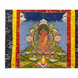 Tibetan Print Fabric Trim Amitayus Buddha Art Wall Scroll Thangka ws3811S