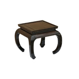 Oriental Chinese Brown Curve Leg Square Side Table Display Stand ws3816S
