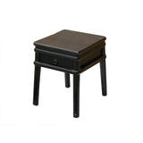 Chinese Handmade Vintage Finish Dark Brown Square Stool Table ws3822S