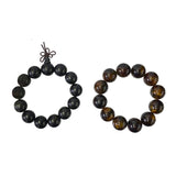 2 Dark Brown Wood / Amber Resin Beads Hand Rosary Praying Bracelet ws3823S