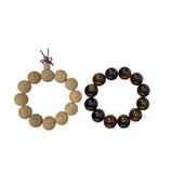 2 Light Brown Wood / Amber Resin Beads Hand Rosary Praying Bracelet ws3824S