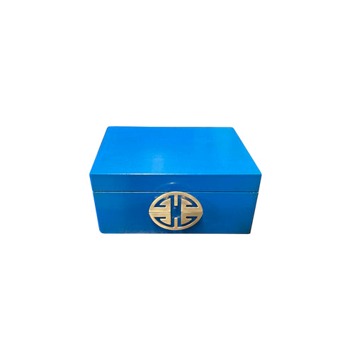 Light Blue Rectangular Box Small Oriental Round Hardware Bright Blue Rectangular Container Box ws ...