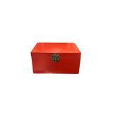 Oriental Round Hardware Brick Red Rectangular Container Box Large ws3837S