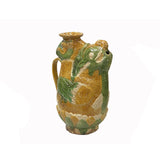 Chinese Tri-Color San Cai Glaze Ceramic Mythical Bird Vase Jar Display ws3864S