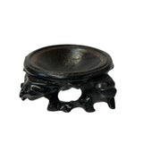2.25" Dark Brown Wood Carving Hollow Circular Table Top Stand Riser ws3994S