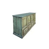 Distressed Gloss Gray 4 Doors Drawers Credenza Sideboard Console Cabinet ws4347S