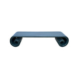 Distressed Gloss Gray Scroll Long Rectangular Coffee Table Stand ws4496S