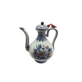 Chinese Blue White Wine Jar Shape Floral Graphic Porcelain Art ws4500S