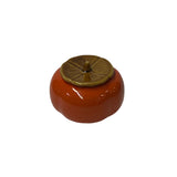 Delicate Orange Persimmon Shape Stem Lid Ceramic Display Art ws4507S