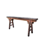 Distressed Rustic Pink Village Slim Narrow Wood Bench ws4542S