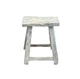 Rustic Raw Rough Wood Grain Rectangle Slim Stool Bench Side Table ws4584S