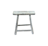 Rustic Raw Rough Wood Grain Rectangle Slim Stool Bench Side Table ws4586S