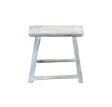 Rustic Raw Rough Wood Grain Rectangle Slim Stool Bench Side Table ws4591S #5