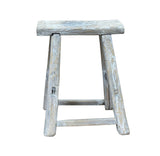 Rustic Raw Rough Wood Grain Rectangle Slim Stool Bench Side Table ws4592S