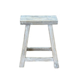 Rustic Raw Rough Wood Grain Rectangle Slim Stool Bench Side Table ws4593S #7