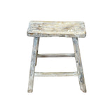 Rustic Raw Rough Wood Grain Rectangle Slim Stool Bench Side Table ws4613S 10