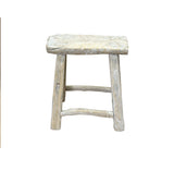 Rustic Raw Rough Wood Grain Rectangle Slim Stool Bench Side Table ws4615S 11