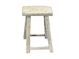 Rustic Raw Rough Wood Grain Rectangle Slim Stool Bench Side Table ws4616S 12