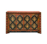 Tibetan Style Jewel Treasure Bowl Graphic Credenza Storage Cabinet ws4619S