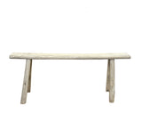 Raw Rough Wood Grain Rectangle Long Slim Stool Bench Side Table ws4630S 13