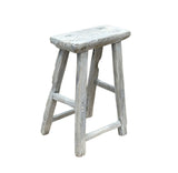 Rustic Raw Rough Wood Grain Rectangle Slim Stool Bench Side Table ws4636S AA