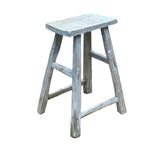 Rustic Raw Rough Wood Grain Rectangle Slim Stool Bench Side Table ws4638S CC