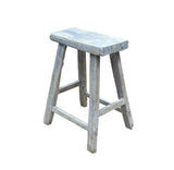 Rustic Raw Rough Wood Grain Rectangle Slim Stool Bench Side Table ws4640S EE