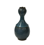 Oriental Deep Blue Flower Garlic Head Shape Porcelain Art Vase ws4649S