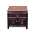 Chinese Oriental Rosewood Character Motif End Table Nightstand ws4668S