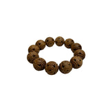 Sandalwood Coin Pattern Carving Beads Hand Rosary Praying Bracelet ws4686S