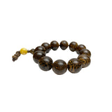Natural Scale Dots Pattern Wood Beads Hand Rosary Praying Bracelet ws4687S
