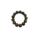 Oriental Natural Dark Brown Wood Marks Beads Hand Rosary Praying Bracelet ws4694S