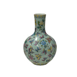 Orient Celadon Green Color Butterflies Pottery Ceramic Vase ws4698S