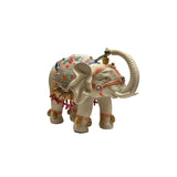 Ceramic Elephant Trunk Up Ingot Delicate Accent Decor Figure ws4708S