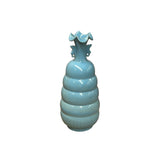 Orient Light Blue Fluted Rim Circle Rings Ceramic Vase ws4710S