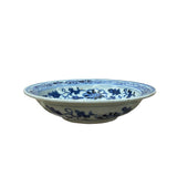 6.5" Handmade Porcelain Charger Plate Blue White Flower Birds Graphic ws4714S