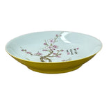 Chinese Pink Blossom Flower White Porcelain Plate Display Art ws4722S
