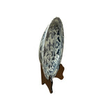 Chinese Blue White People Riding Horse Round Porcelain Display Plate ws4723S