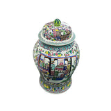 Chinese Large Famille Rose Color Graphic Porcelain General Temple Jar ws4732S