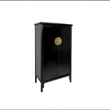Distressed Black Moon Face Doors Slope Side Shape Storage Cabinet ws4745S