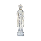 Chinese Distressed Gray Stone Carved Standing Buddha Statue ws4767S
