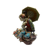 Chinese Porcelain Qing Style Dressing Umbrella Lady Figure ws4770S