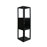 Chinese Black Slim Narrow Open Display Storage Corner Cabinet ws4773S