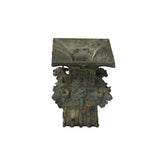 Green Gray Stone Carved Ritual Fengshui Ding Display Art ws4789S