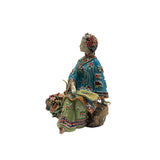Chinese Porcelain Qing Style Dressing Drinking Tea Lady Figure ws4842S