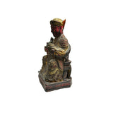 Vintage Chinese Wooden Carved Home Guardian Fortune Deity Figure ws4860S