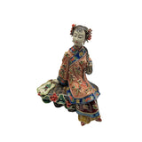 Chinese Porcelain Qing Style Dressing Resting Fan Lady Figure ws4847S
