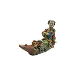 Chinese Porcelain Qing Style Dressing on Boat Lady Figure ws4849S