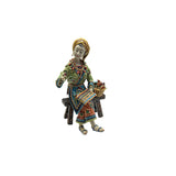 Chinese Porcelain Ritual Miao Style Dressing on Bench Lady Figure ws4850S