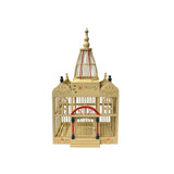 Western House Shape Light Cream Color Wood Birdcage Display ws4854S